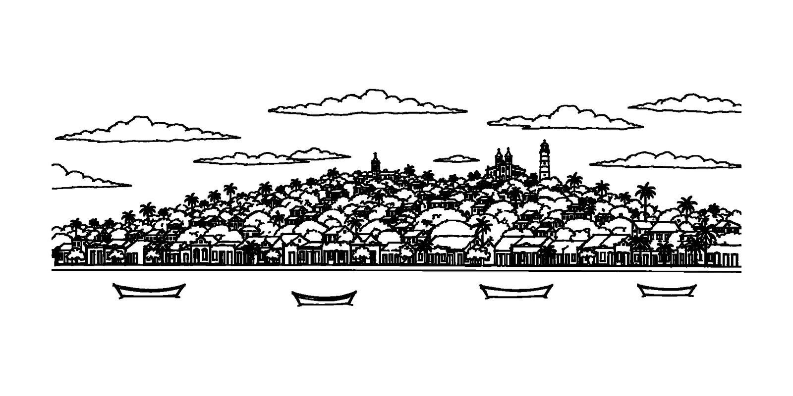 Panorama de Olinda, versão de contorno