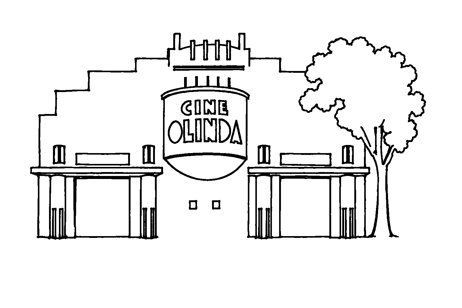 Cine Olinda por Bajado, versão de contorno
